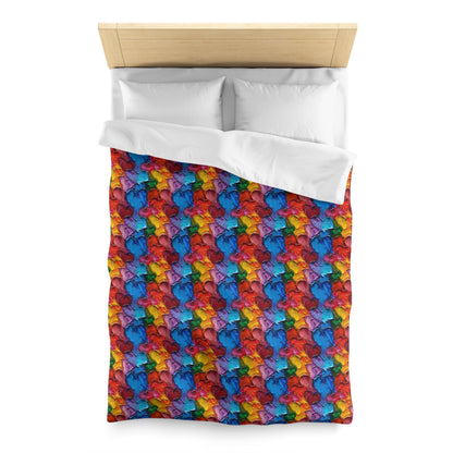 Palette Knife Hearts Microfiber Duvet Cover