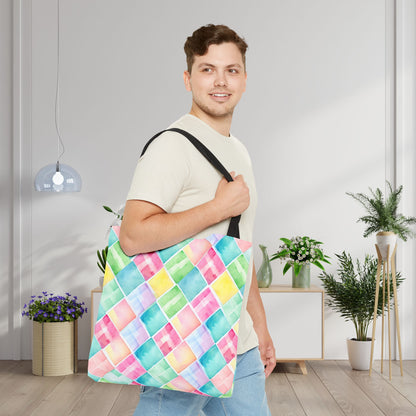 Watercolor Weave Canvas Tote Bag