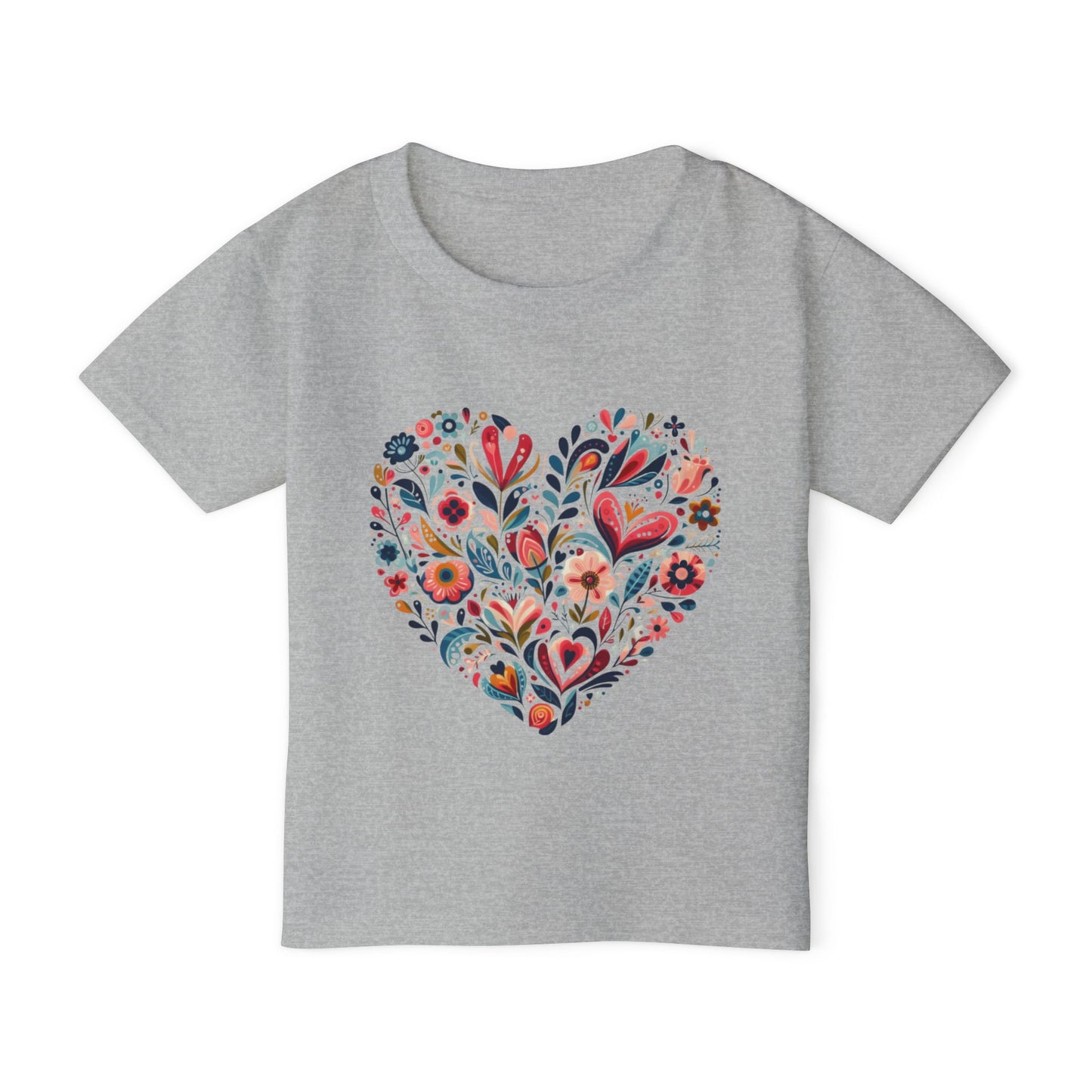 Floral Heart Heavy Cotton™ Toddler T-shirt