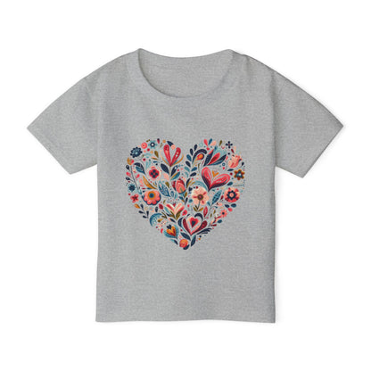 Floral Heart Heavy Cotton™ Toddler T-shirt