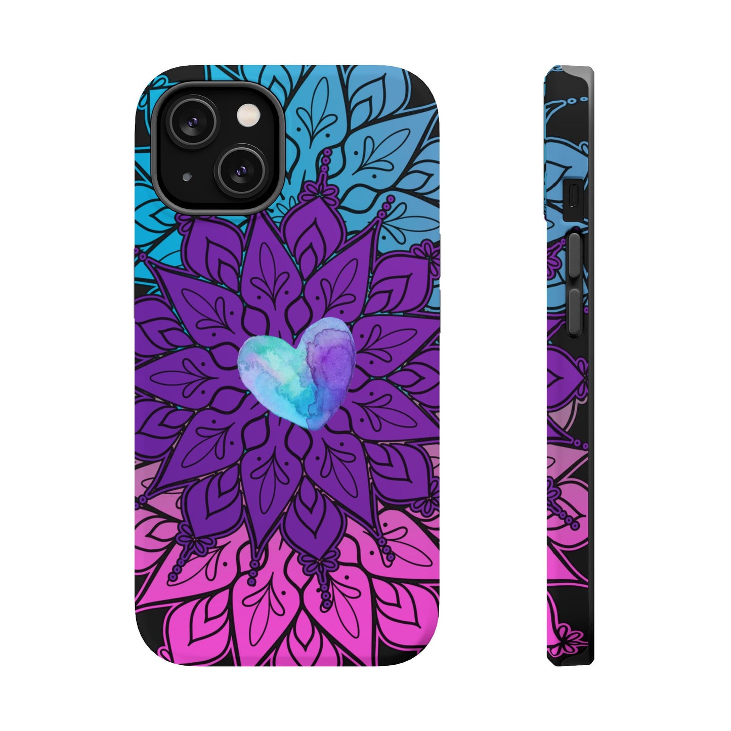 Colorful Mandala w/Heart MagSafe® Compatible Tough Case for iPhone