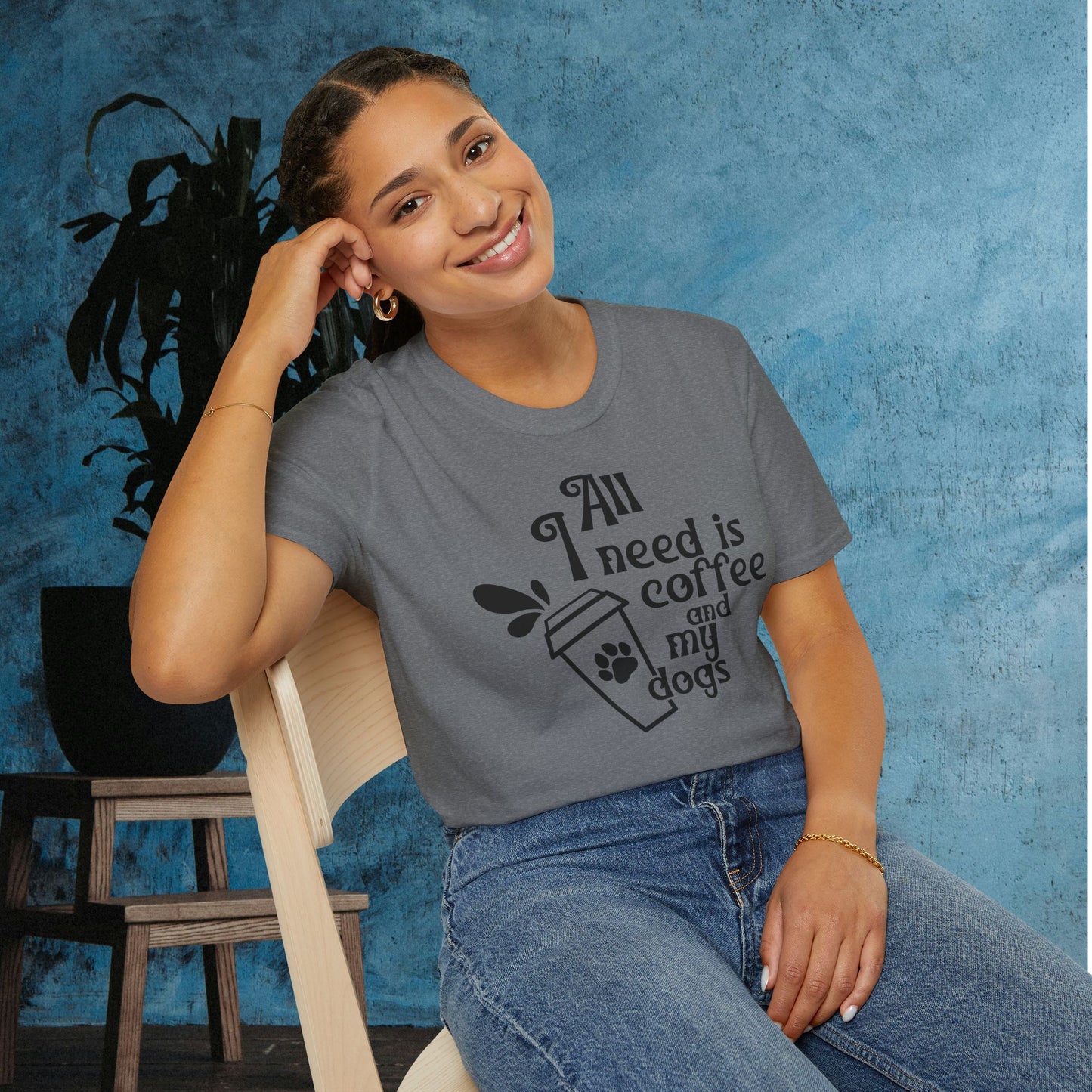 All I Need is Coffee and My Dogss Adult T-shirt