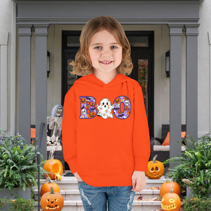 Cute Floral Boo w/Ghost Toddler Hoodie