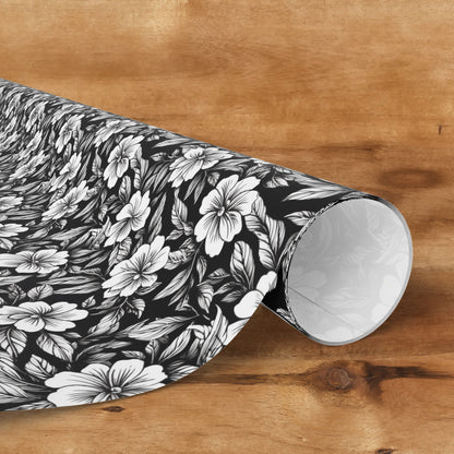 Monochrome Paradise Bloom Gift Wrap for All Occasions