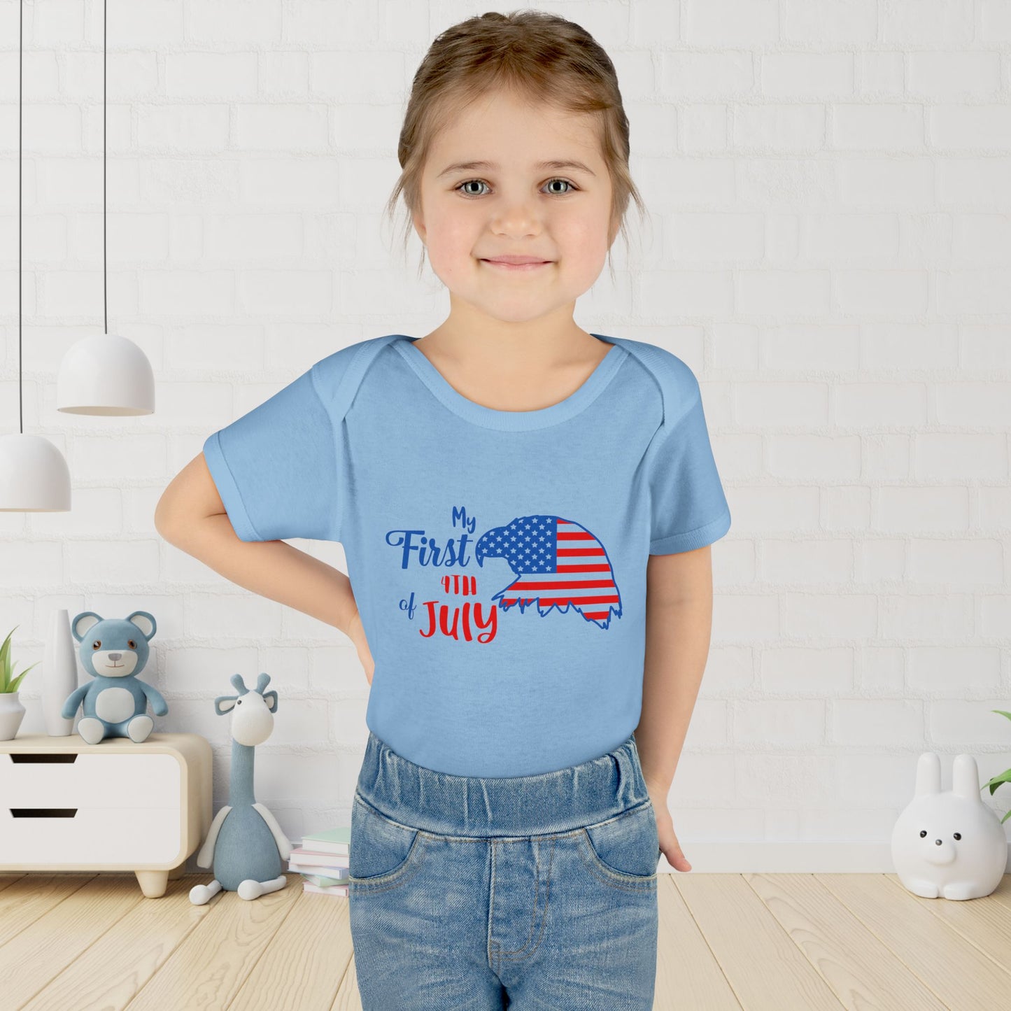 My First 4th of July (Eagle) Baby Rib Bodysuit