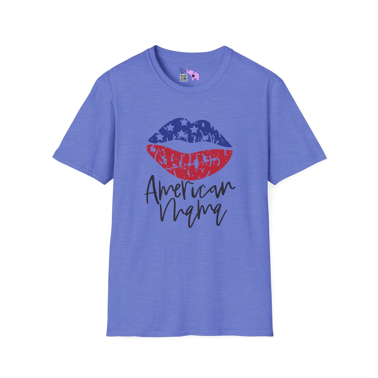American Mama (Grunge Lips) Adult T-shirt