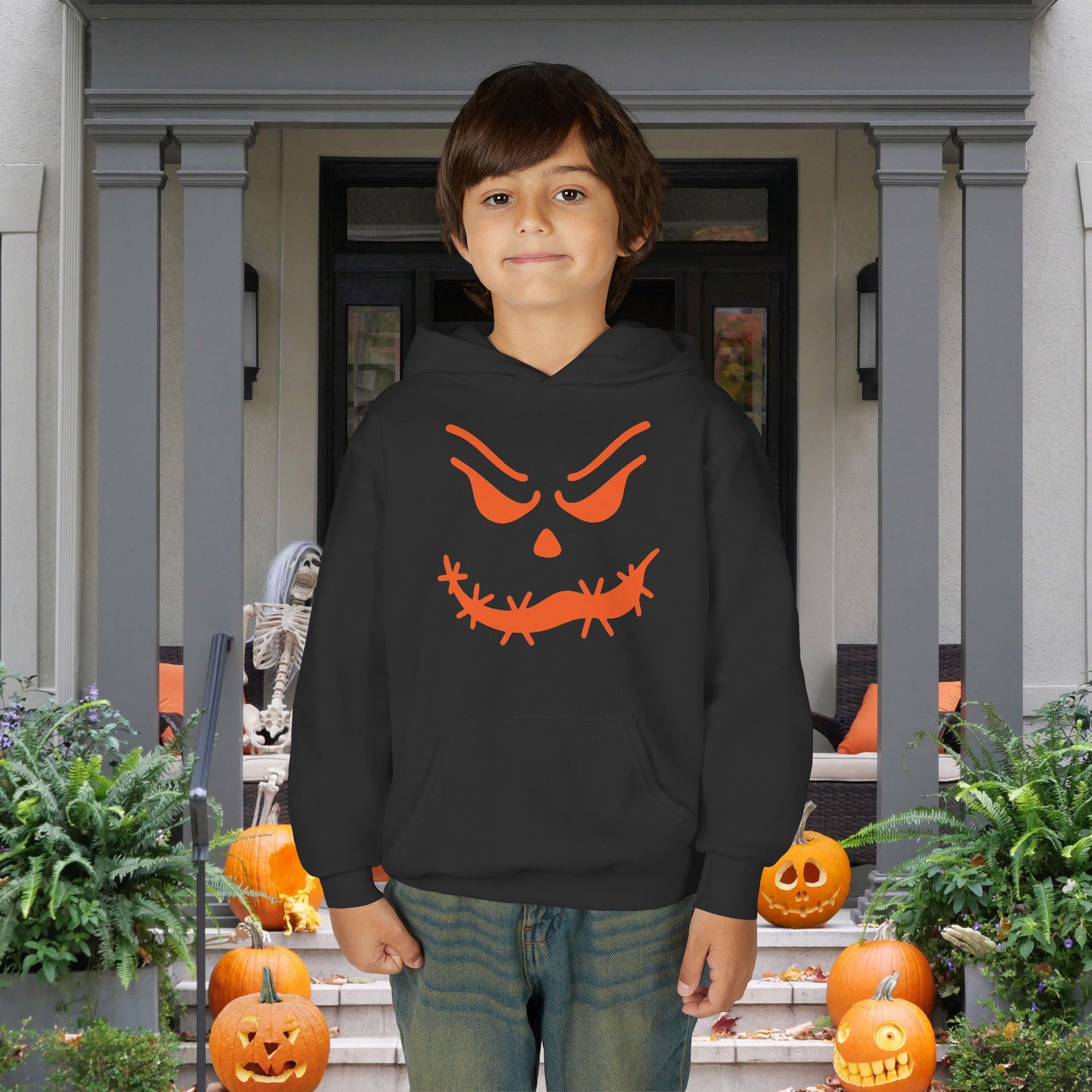 Loopy Jack-O-Lantern Youth Heavy Blend Hoodie