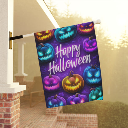 Happy Halloween Purple Garden Banner