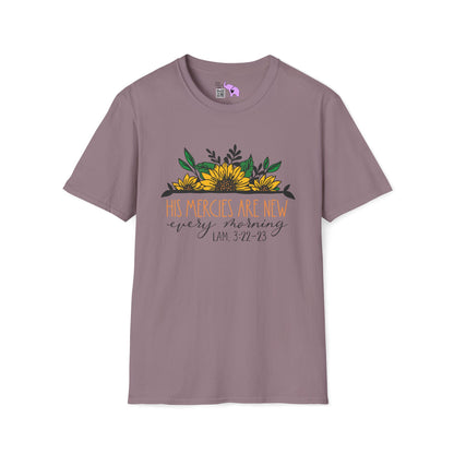 His Mercies Are New Every Morning Lam. 3:22-23 Adult T-shirt