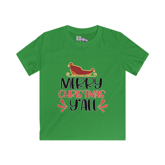 Merry Christmas Y'all Youth Softstyle Tee