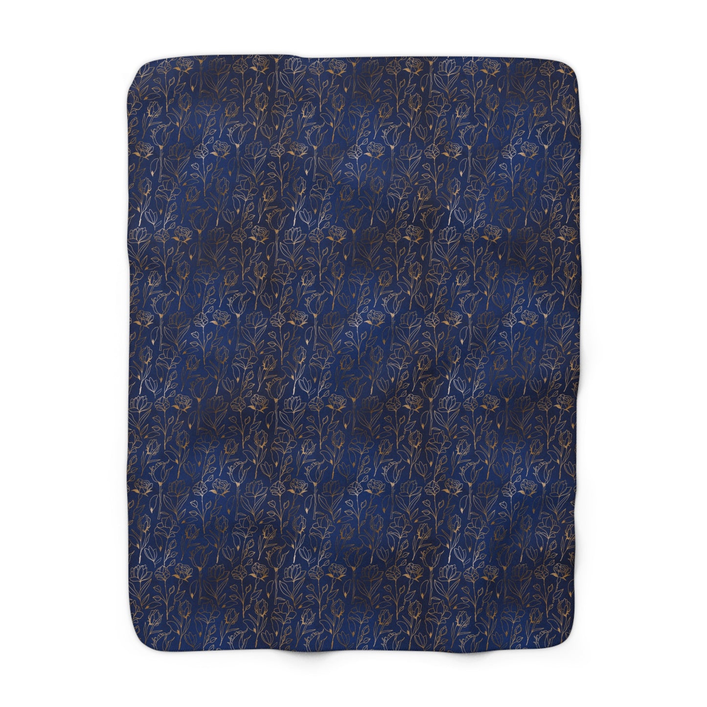 Sapphire Gilded Garden Fleece Blanket