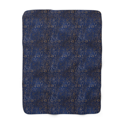 Sapphire Gilded Garden Fleece Blanket