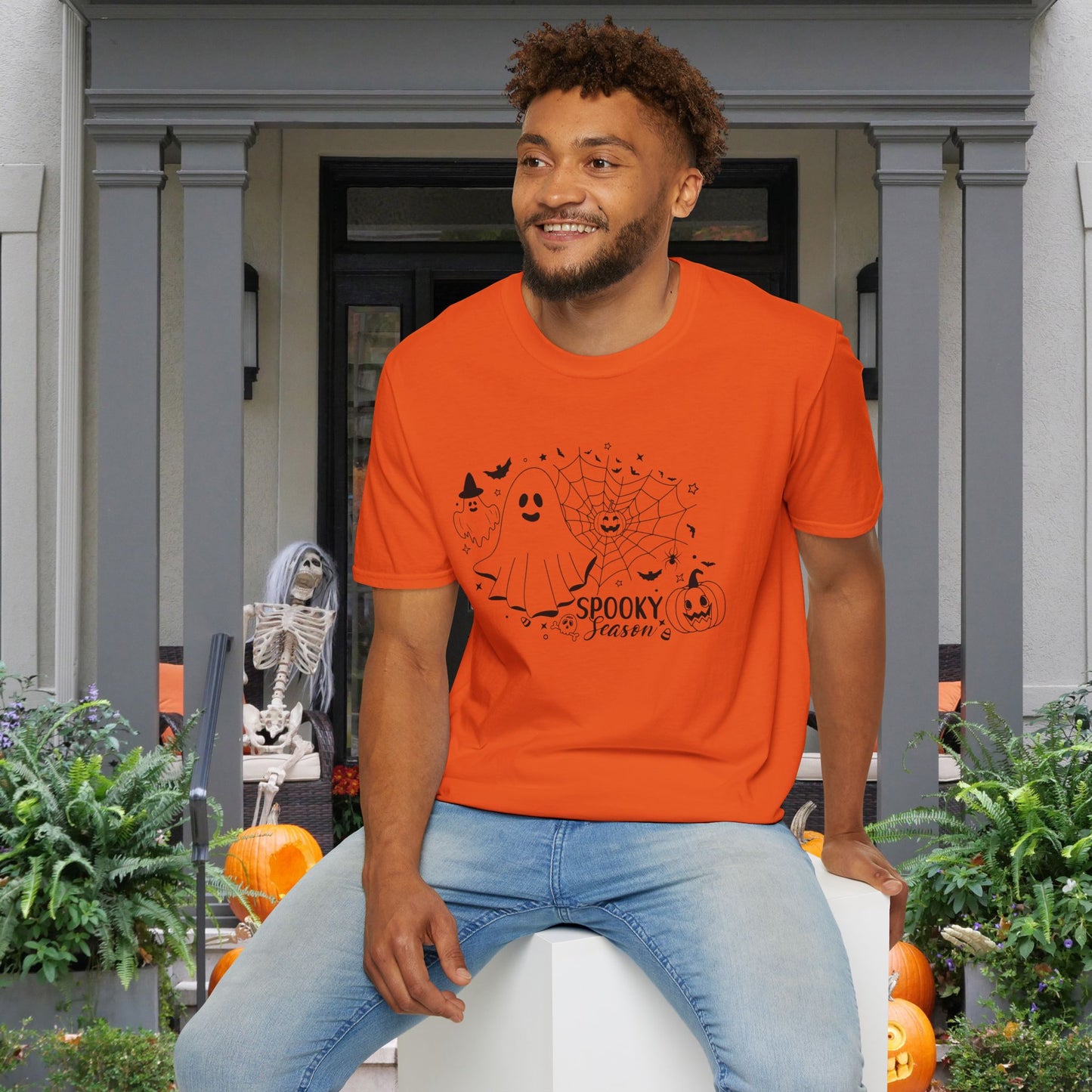 Spooky Season (Ghost & Spider Web Adult T-shirt