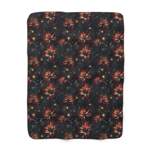 Fire Lilly Dreams Sherpa Fleece Blanket