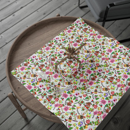 Christmas Monster Custom Name Wrapping Paper (Micheal)
