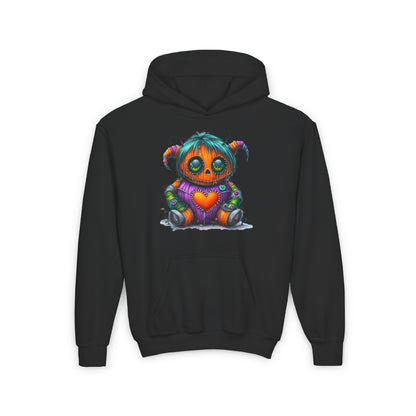 Patchwork Pumpkin Heart Youth Heavy Blend Hoodie