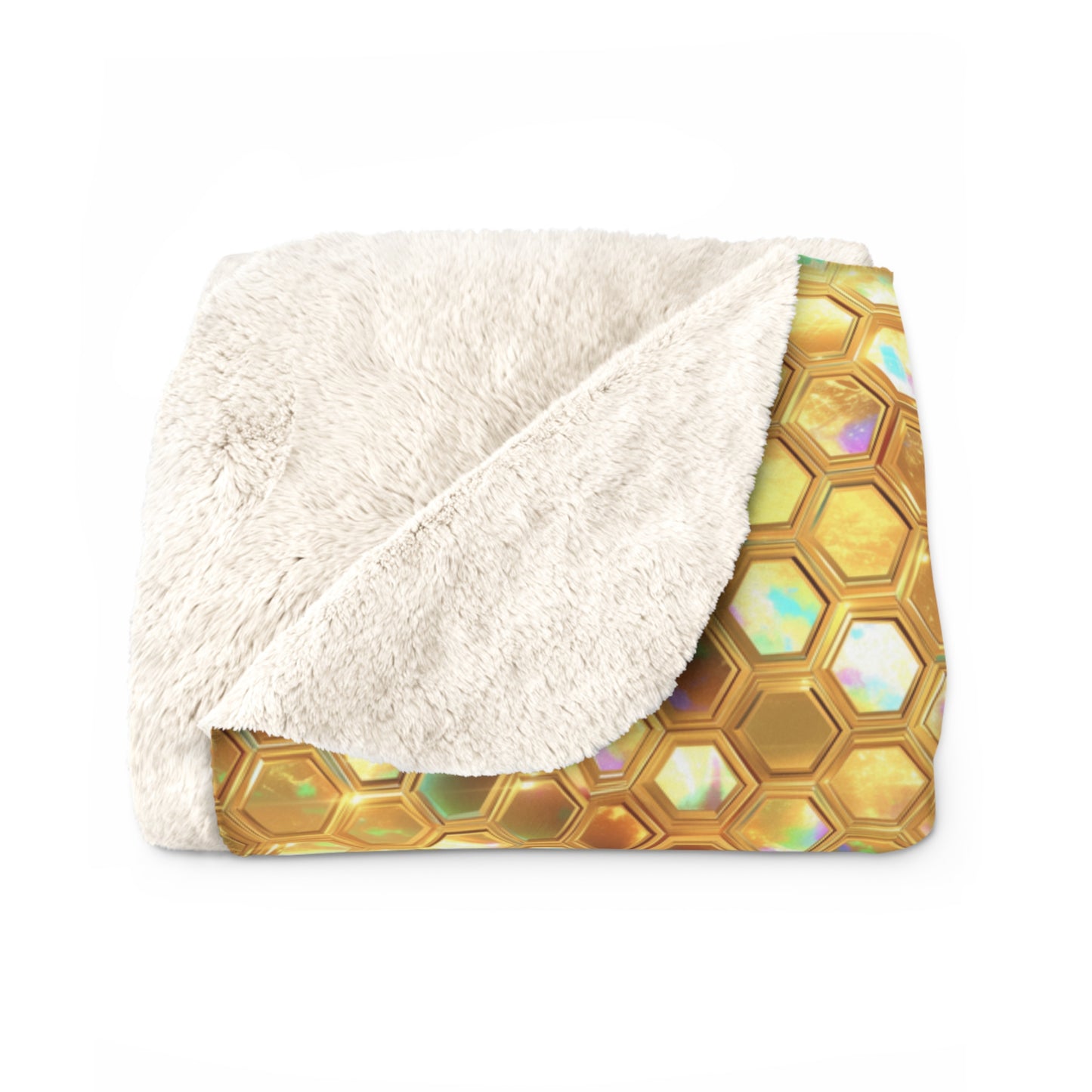 Golden Prism Grid Fleece Blanket