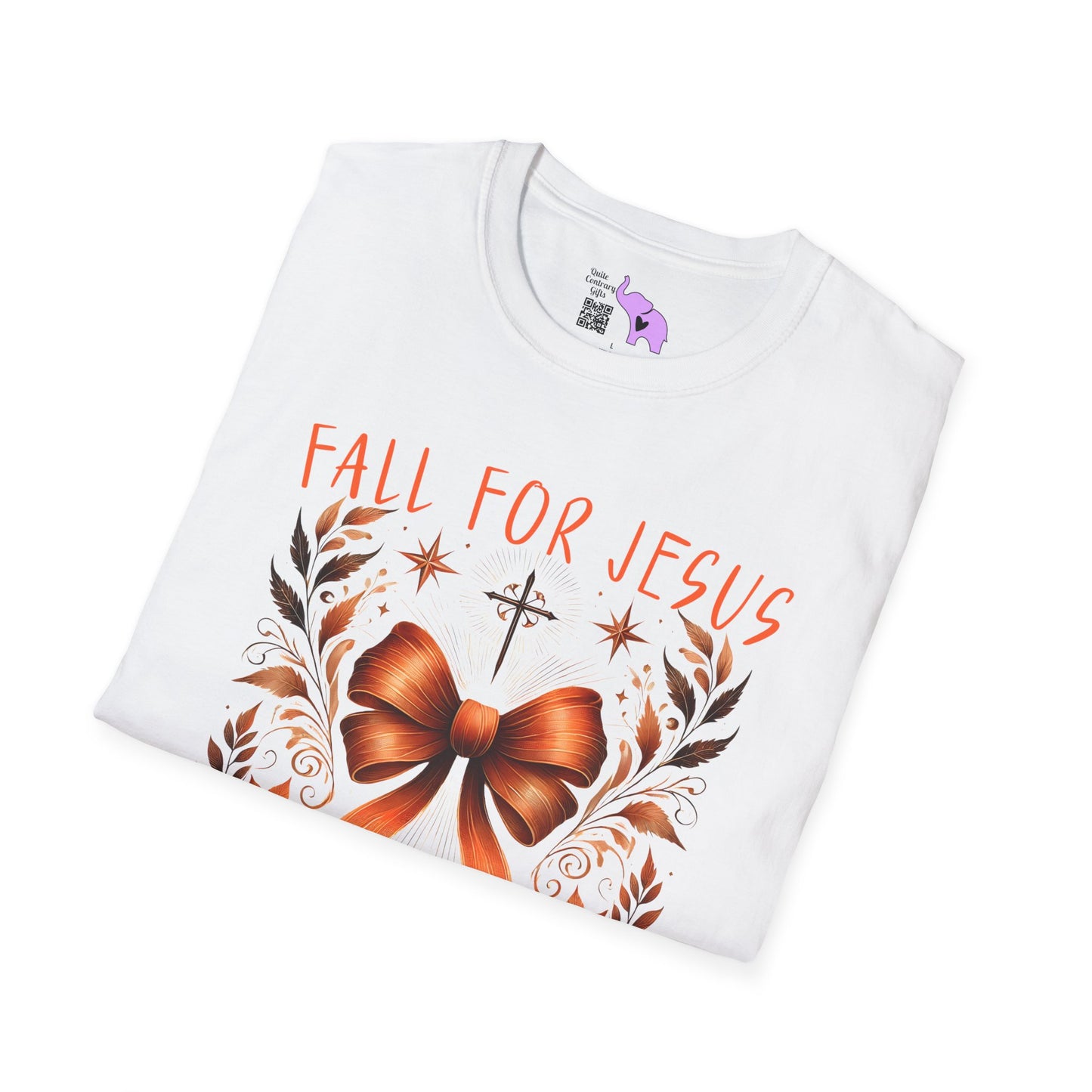Fall For Jesus He Never Leaves (2) Adult T-shirt