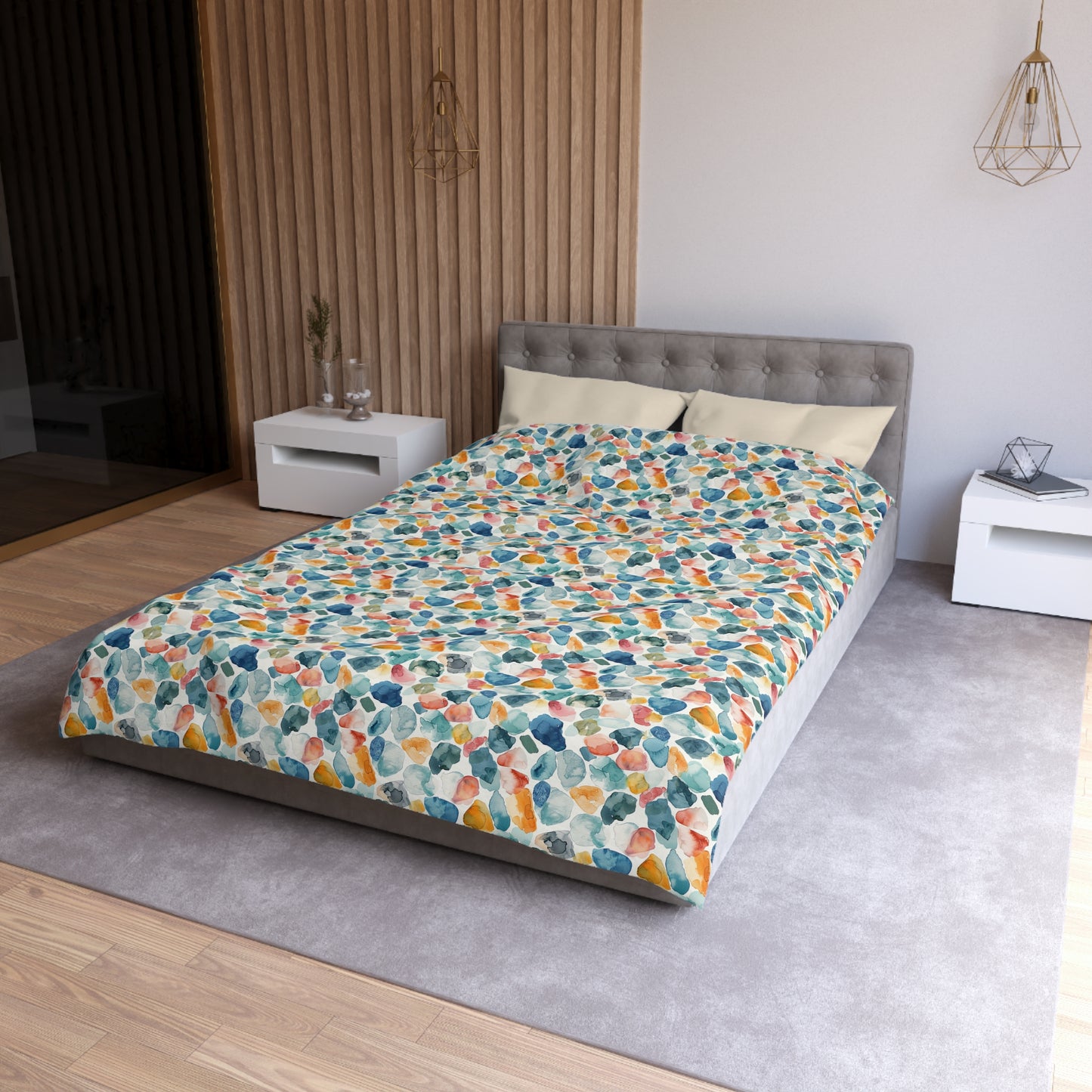 Watercolor Pebble Terrazzo Duvet Bedding Set