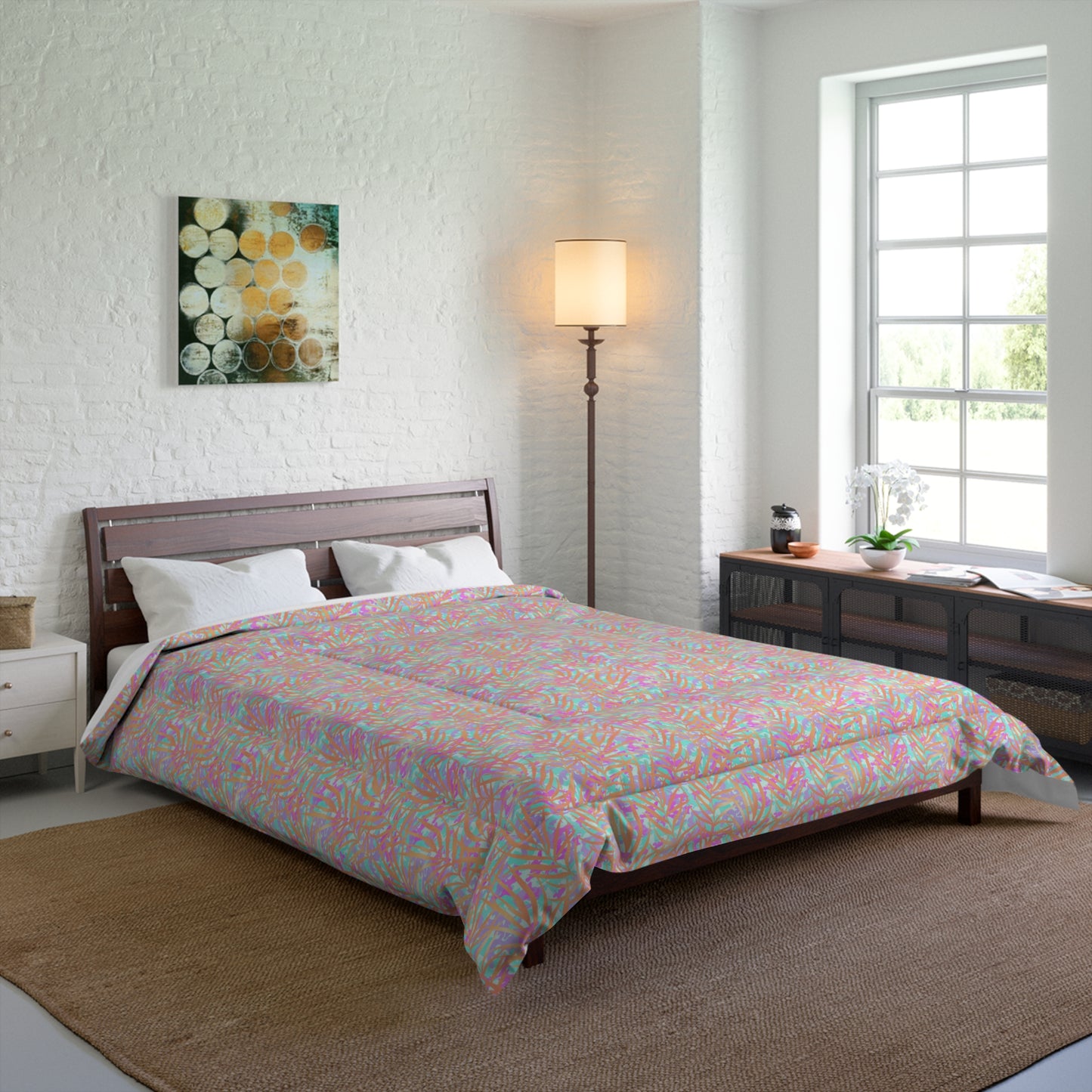 Tropical Sunset Palms Comforter