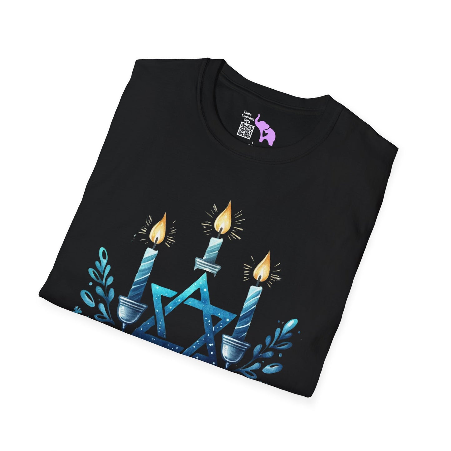 Star & Flame Hanukkah Adult T-shirt