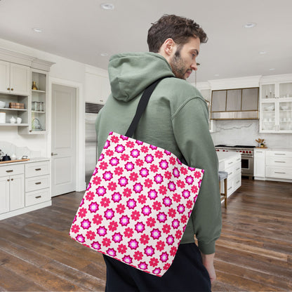 Rosy Star Garden Canvas Tote Bag