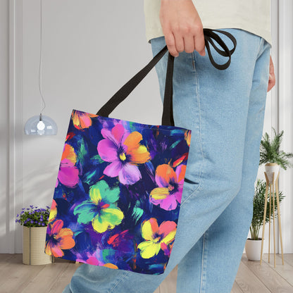 Watercolor Flowers Canvas Tote Bag