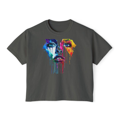 Colorful Face Women's Boxy Tee