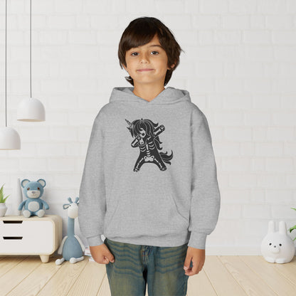 Dabbing Unicorn Skeleton Youth Heavy Blend Hoodie