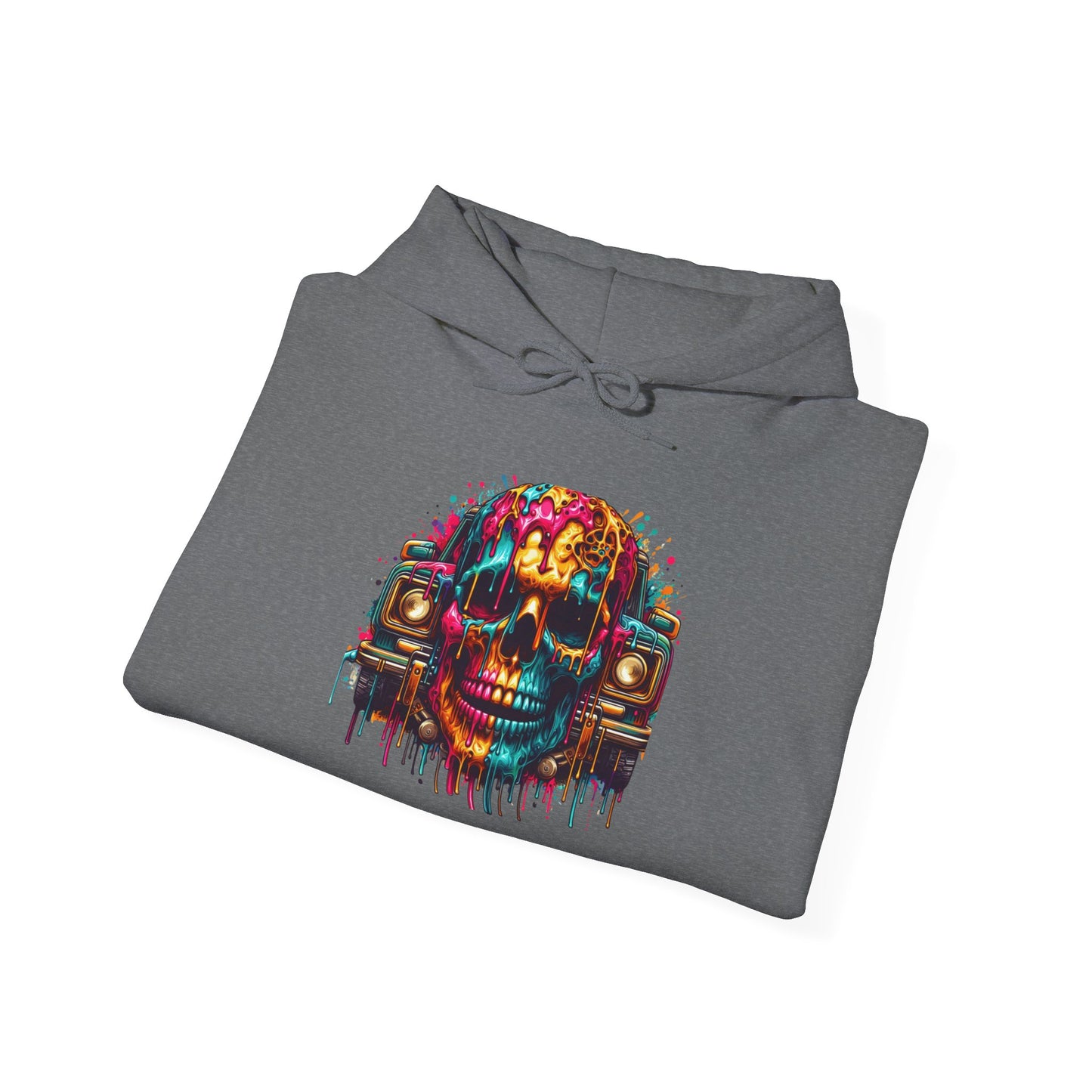 Colorful Skull & Car Heavy Blend™ Hooded Sweatshirt