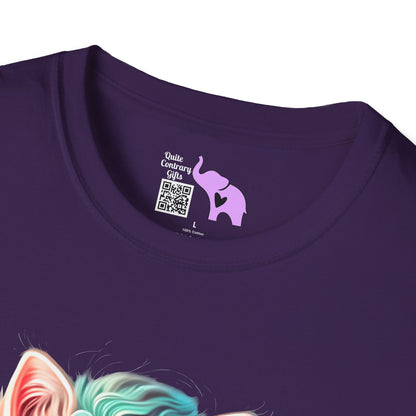 Cute Colorful Kitten in Flowers 3 Adult T-shirt