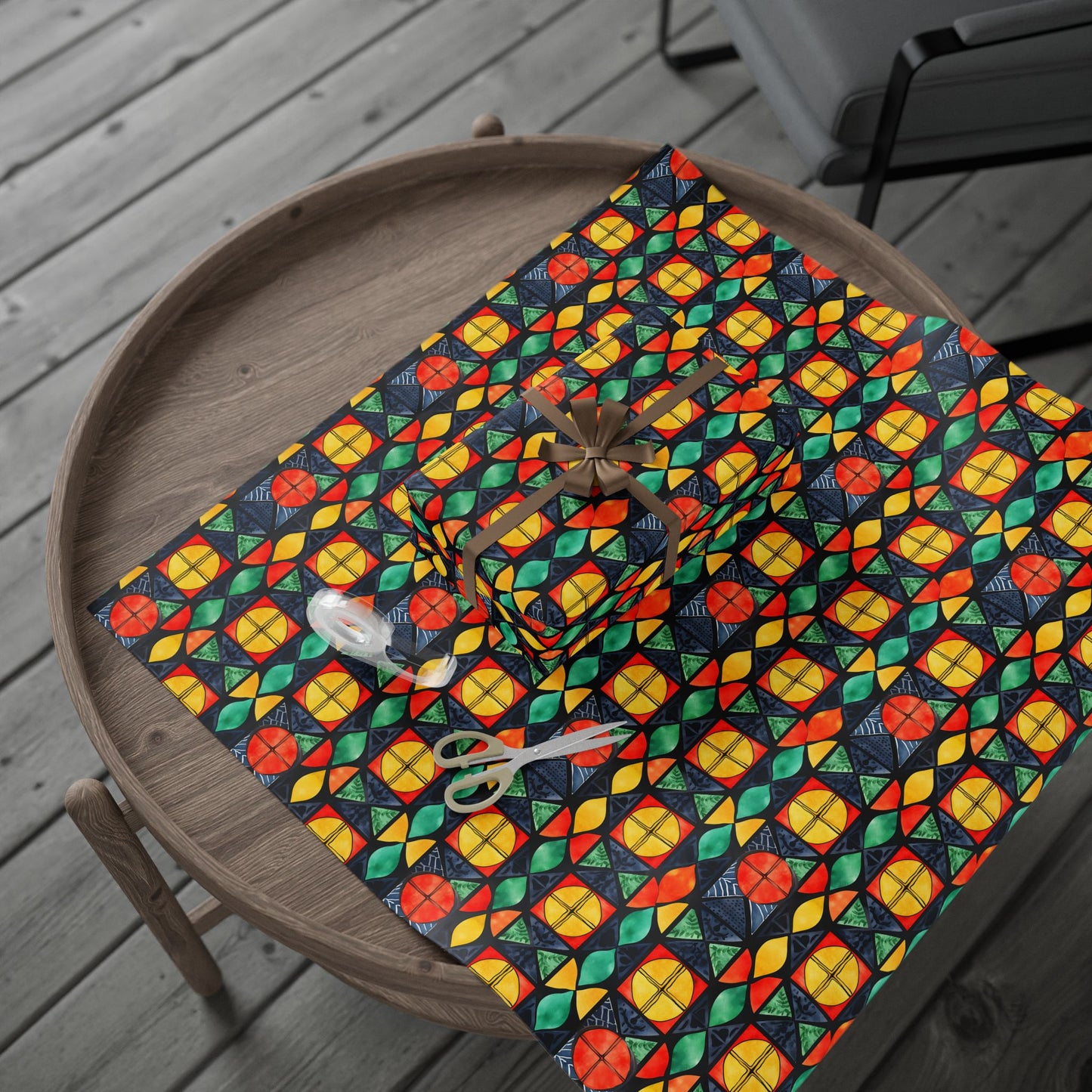 Candlelight Burst Kwanzaa Wrapping Paper