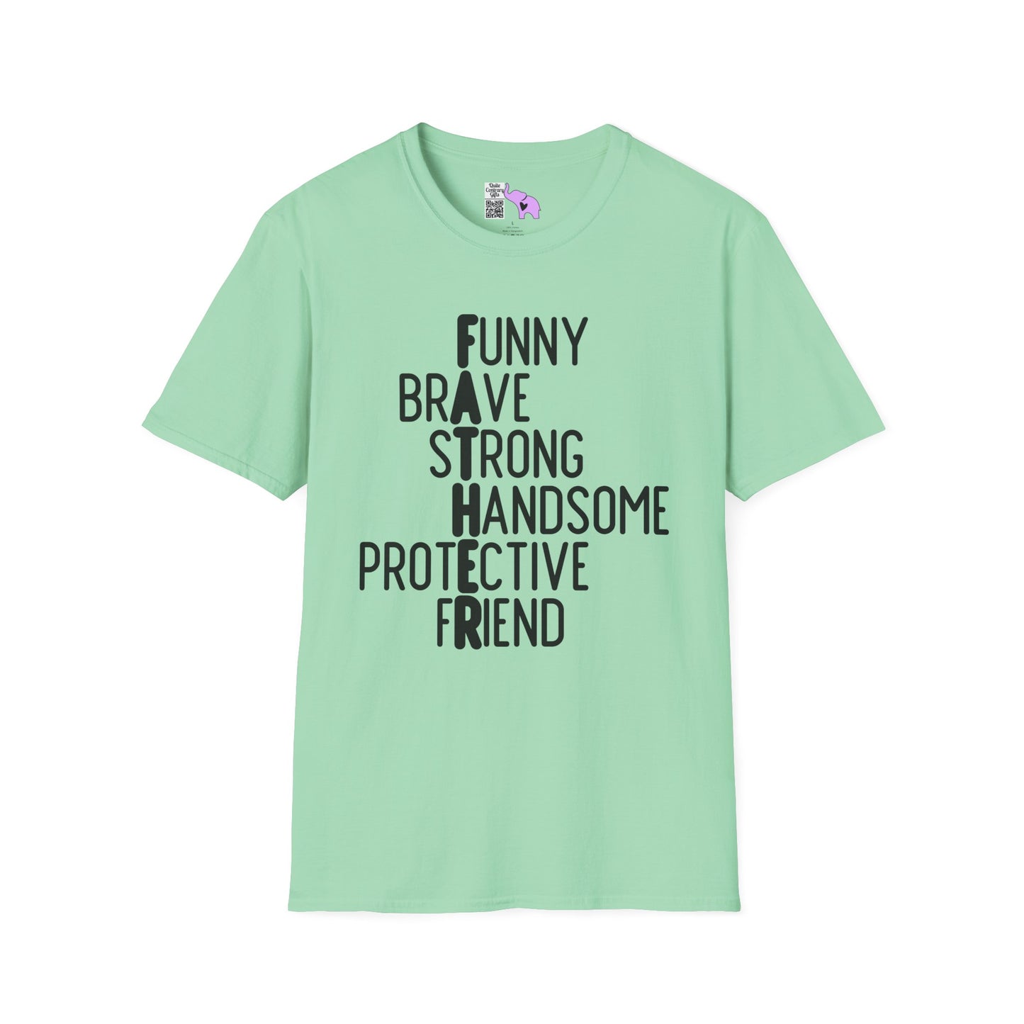 Father-Funny, Brave, Strong, Handsome, Protective, Friend Adult T-shirt