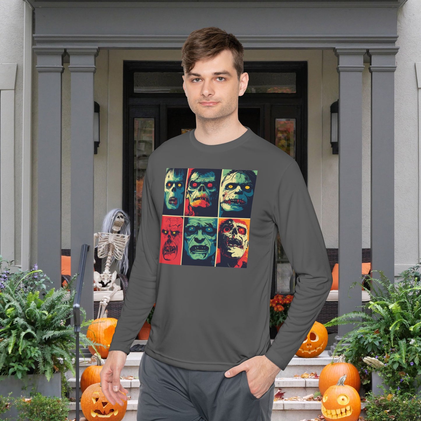 Halloween Monster 2 Adult Long Sleeve Tee