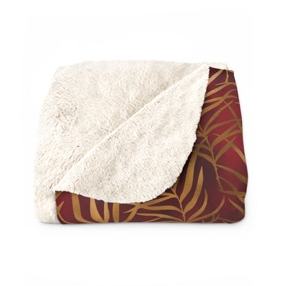 Crimson Palm Veil Duvet Bedding Set