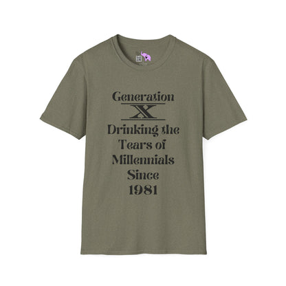 GenX Drinking Millennial Tears T-shirt