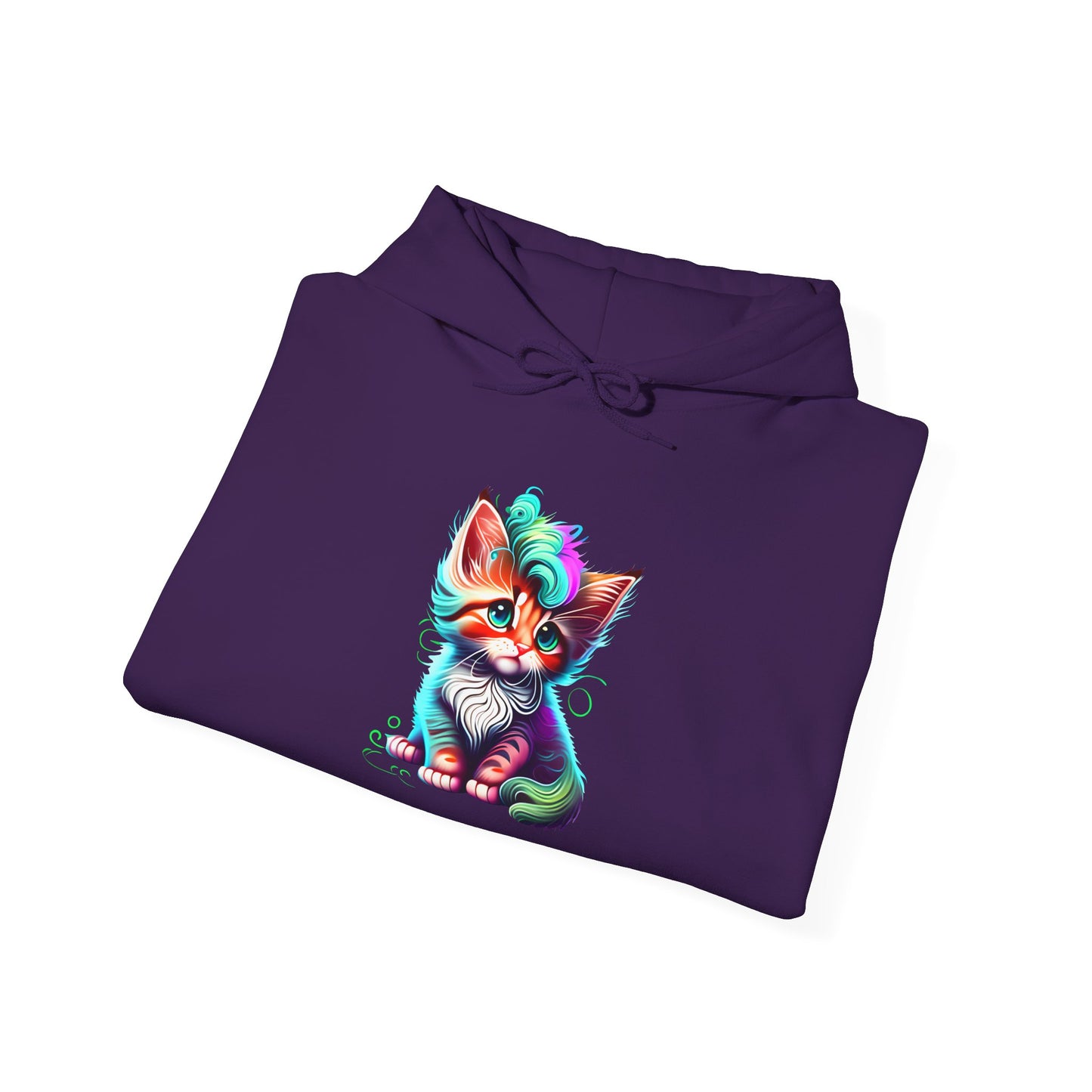 Cute Colorful Kitten 2 Heavy Blend™ Hooded Sweatshirt