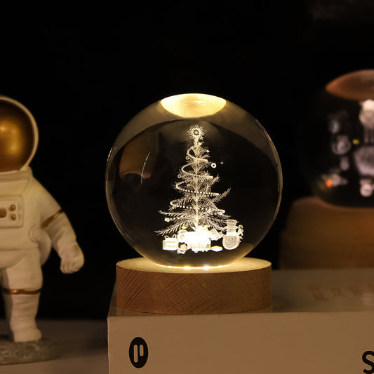 Festive Laser-Cut Crystal Globe Light