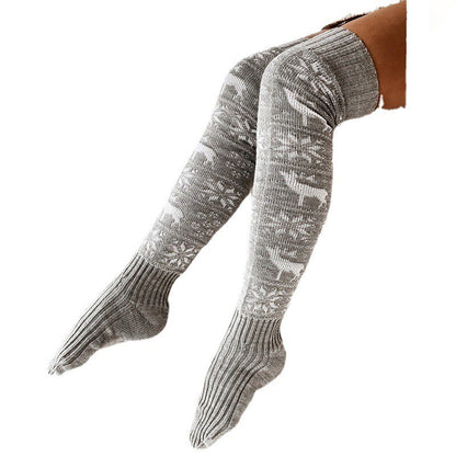 Warm Christmas Knitted Long Socks