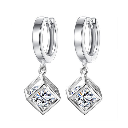 Love Window Cube Love Dangle Earrings