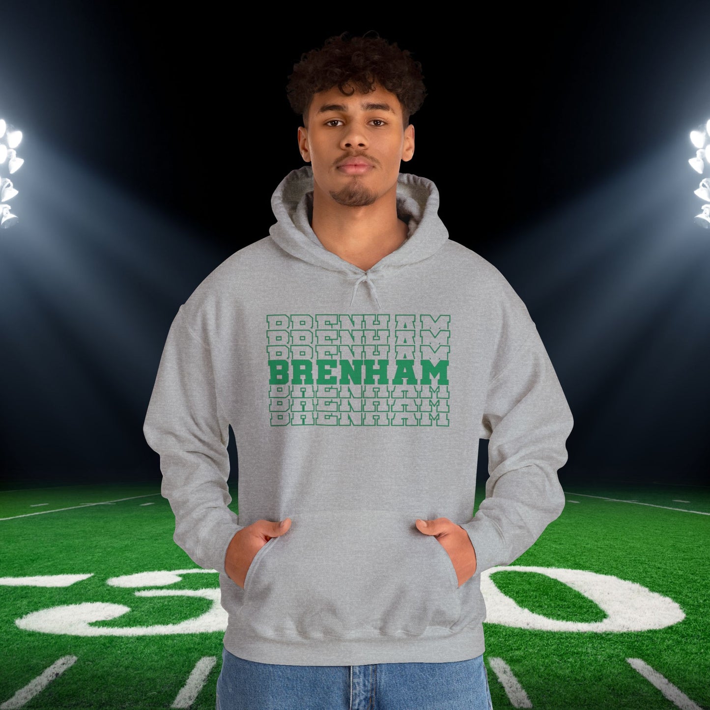 Brenham (Stacked) Adult Heavy Blend™ Hooded Sweatshirt