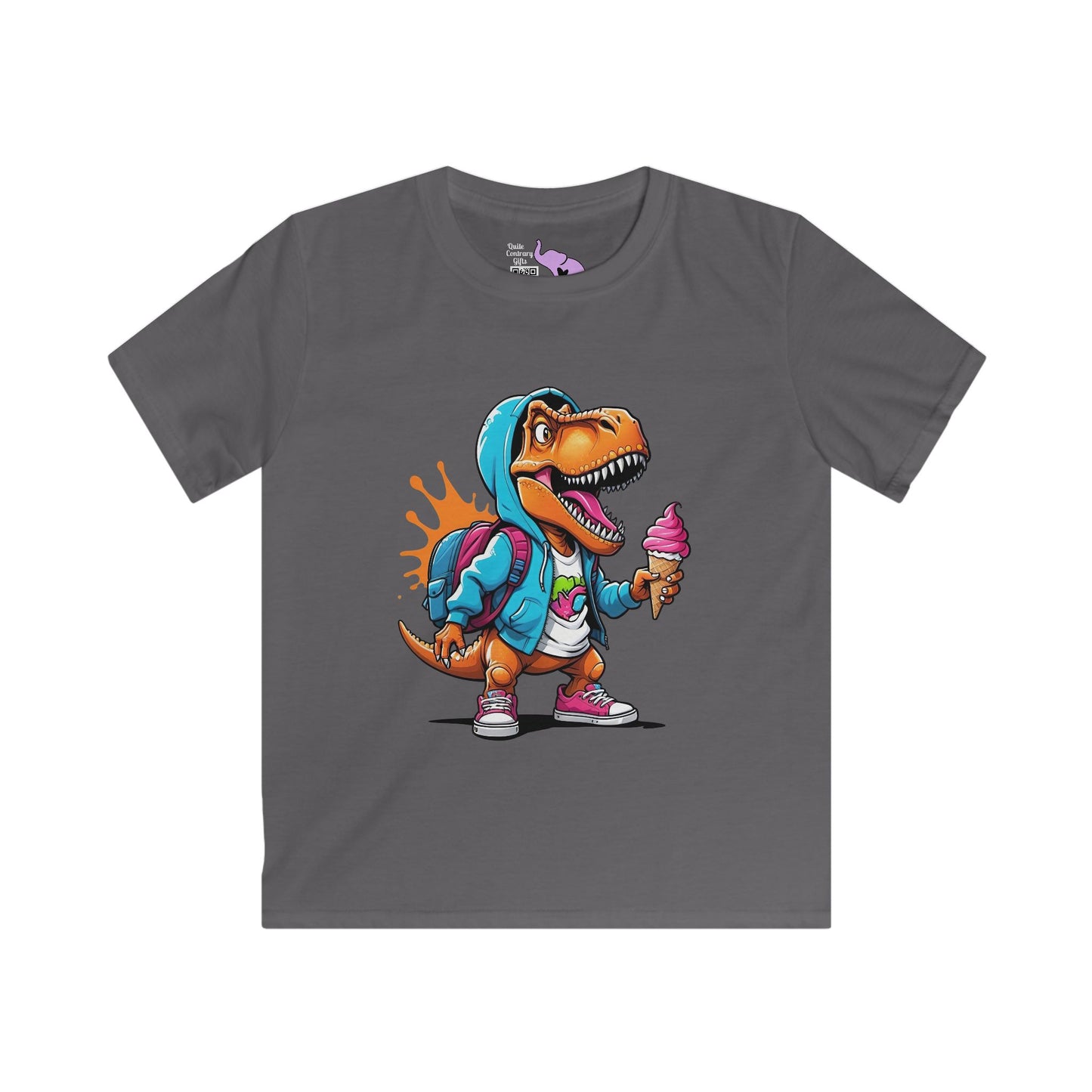 Dinosaur w/Ice Cream Cone Youth Softstyle Tee
