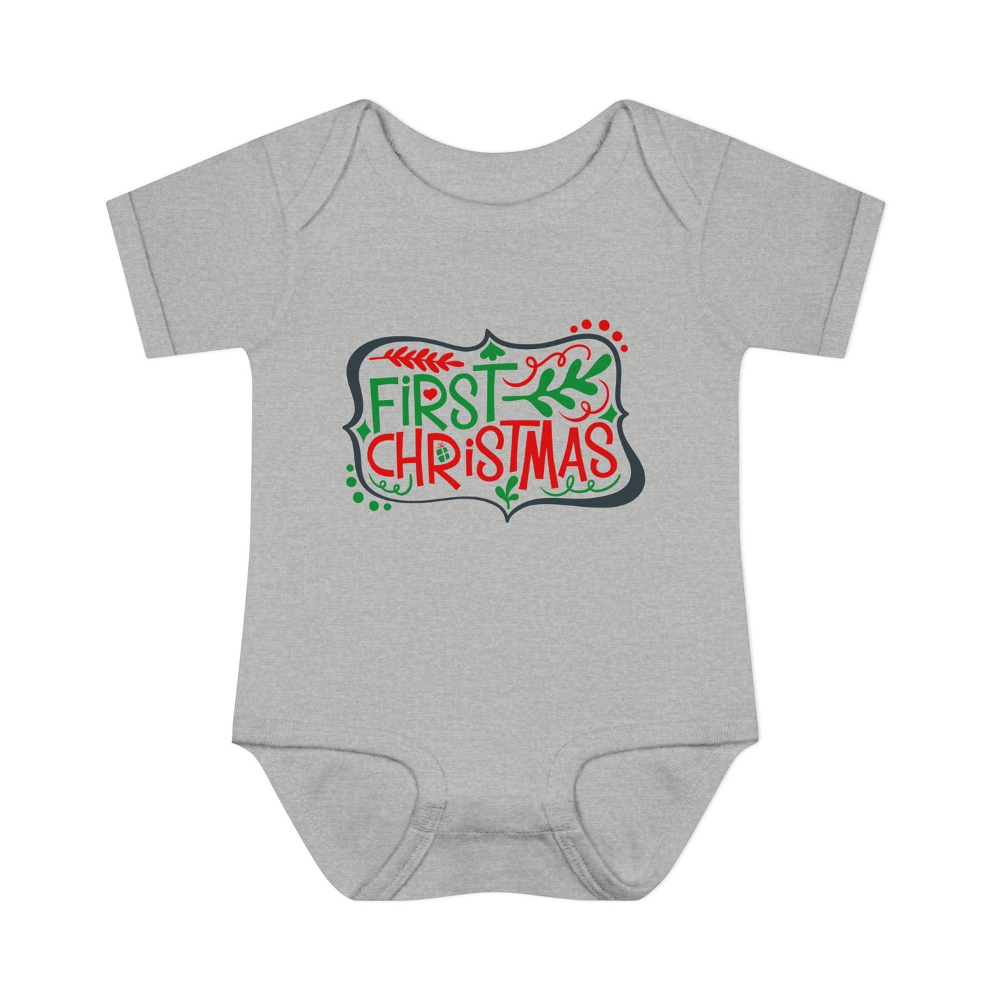 My First Christmas Infant Baby Rib Bodysuit