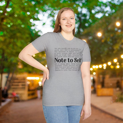 Note To Self... Adult T-shirt