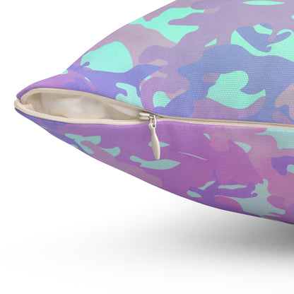 Lavender Mist Camo Throw Pillow