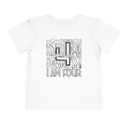 I Am Four Typography Toddler Tee