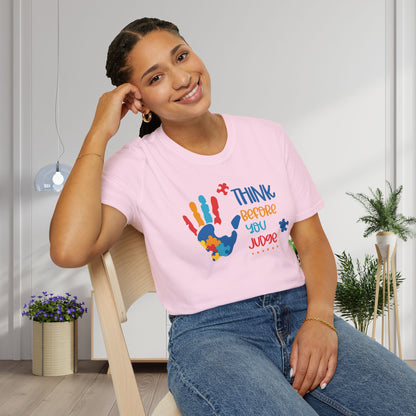 Think Before You Judge Autism Awarness Adult T-shirt