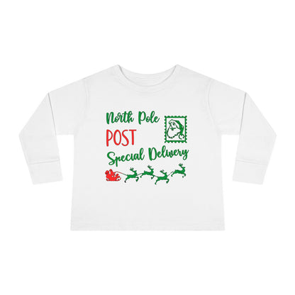 North Pole Post Special Delivery Toddler Long Sleeve Tee