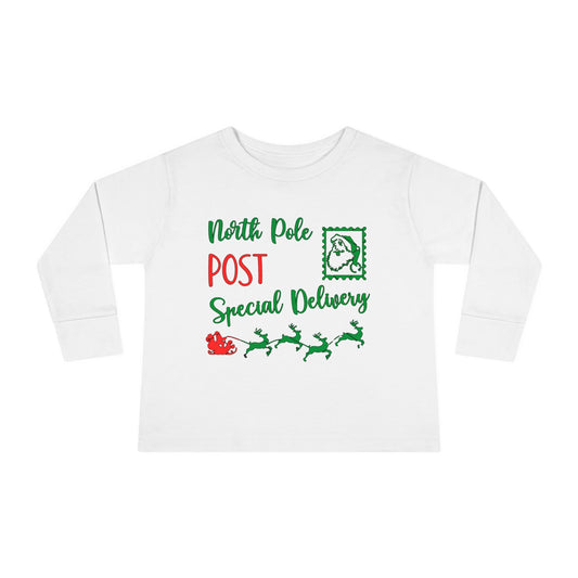 North Pole Post Special Delivery Toddler Long Sleeve Tee