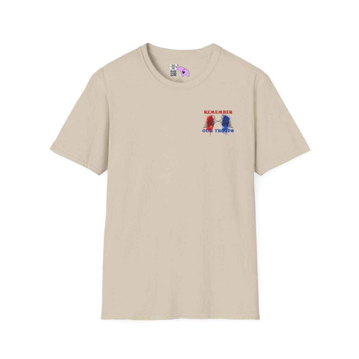 Freedom Isn't Free Saluting Soldier w/Wings Adult T-shirt